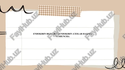 endokirin bezlar va endokirin a’zolar haqida tushuncha — PPTX
