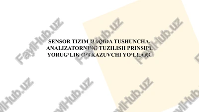 sensor tizim haqida tushuncha — PPTX