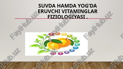 vitaminlar haqida umumiy tushuncha — PPTX