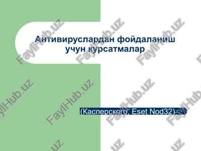 antiviruslardan foydalanish uchun kursatmalar — PPT
