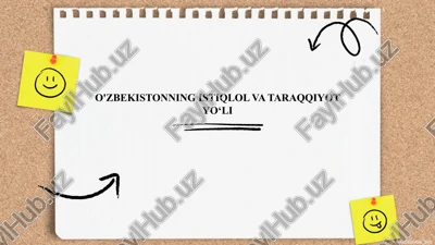 o'zbekistonning istiqlol va taraqqiyot yo'li — PPTX