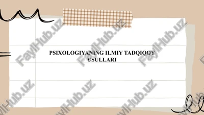 psixologiyaning ilmiy tadqiqot usullari — PPTX