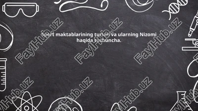 sport maktablarining turlari va ularning nizomi haqida tushuncha — PPTX