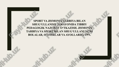 sportda tibbiy pedagogik nazorat — PPTX