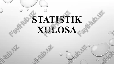 statistik xulosa — PPTX