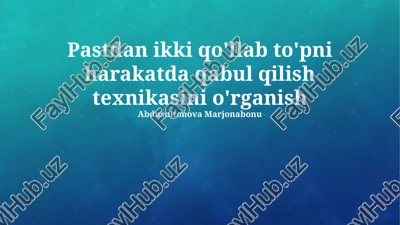 pastdan ikki qo'llab to'pni harakatda qabul qilish texnikasini o'rganish — PPTX