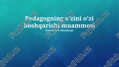 o'z-o'zini boshqarish muammosi — PPTX
