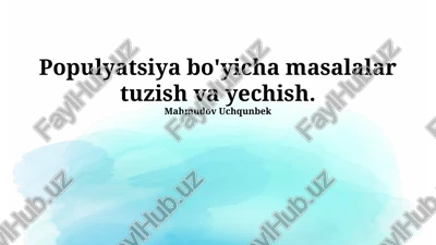 populyatsiya bo'yicha masalalar tuzish va yechish — PPTX