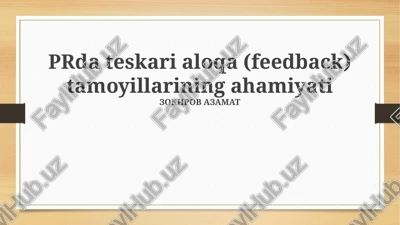 pr fikr-mulohazalarining ahamiyati — PPTX