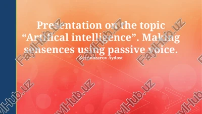 presentation on the topic “artifical intelligence” — PPTX