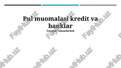kredit risklari va ularning boshqaruvi — PPTX