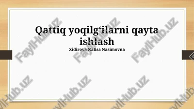 qattiq yoqilg‘ilarni qayta ishlash — PPTX