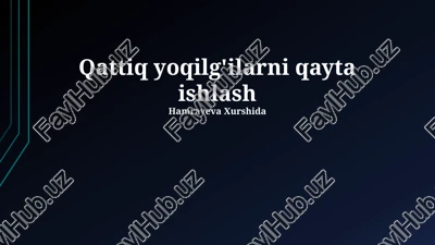xavfsizlik texnikasi — PPTX