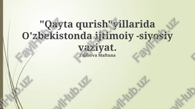 milliy uyg'onish jarayoni — PPTX