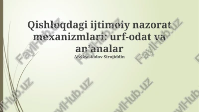 mahalla tizimining ahamiyati — PPTX
