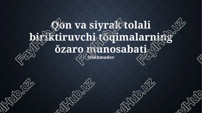 qon va siyrak tolali biriktiruvchi tŏqimalarning ŏzaro munosabati — PPTX