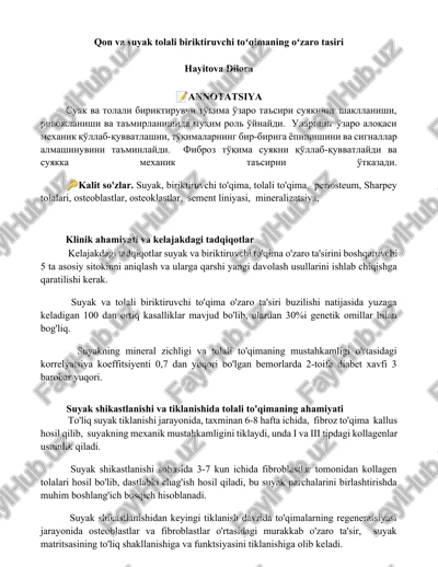 suyak va tolali biriktiruvchi to'qima — DOCX
