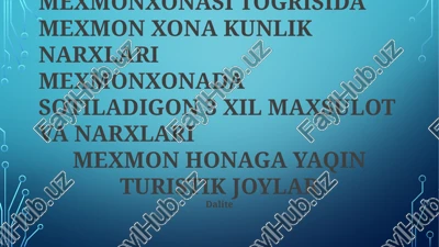 hilton toshkent mehmonxona — PPTX