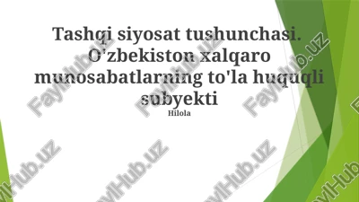 tashqi siyosat tushunchasi — PPTX