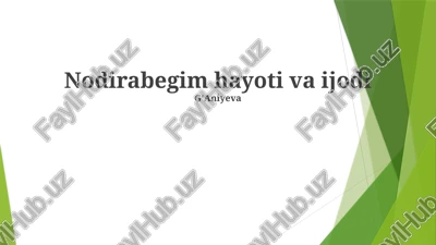 nodirabegim hayoti va ijodi — PPTX