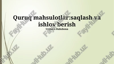 zamonaviy saqlash texnologiyalari — PPTX
