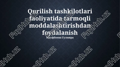 chiziqli materiallarni modallashtirishdan foydalanish — PPTX