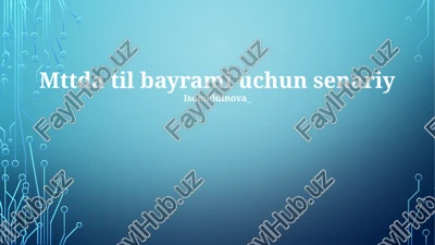 mttda til bayrami uchun senariy — PPTX