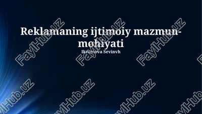 reklamaning ijtimoiy mazmun-mohiyati — PPTX