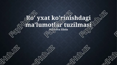 daraxtsimon ma'lumotlar tuzilmasi — PPTX