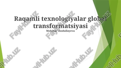 raqamli texnologiyalar kelajagi: tendentsiyalar va bashoratlar — PPTX