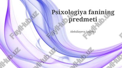 psixologiya fanining predmeti — PPTX