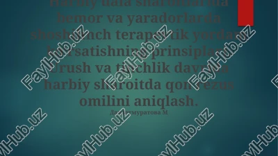 urush va tinchlik davrida qo'llanilishlar — PPTX