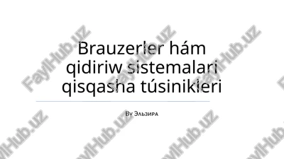 brauzer xavfsizlik xususiyatlari — PPTX