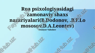 b.dodonovning shaxs nazariyasi — PPTX