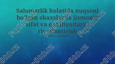 jismoniy sifatlar va qobiliyatlarning rivojlanishi — PPTX