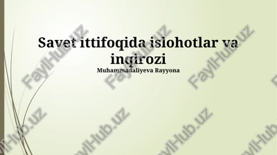 sovet ittifoqidagi islohotlar va inqirozi — PPTX