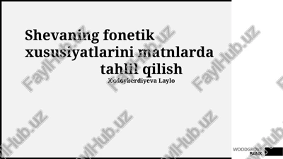 sheva va adabiy til o'rtasidagi fonetik farqlar — PPTX