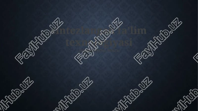 sintezlangan o'rganish texnologiyalari — PPTX