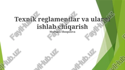 texnik reglamentlar — PPTX
