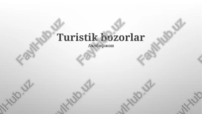 turistik bozorlar — PPTX
