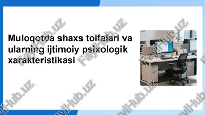 muloqotda shaxs toifalari va ularning ijtimoiy psixologik xarakteristikasi — PPTX