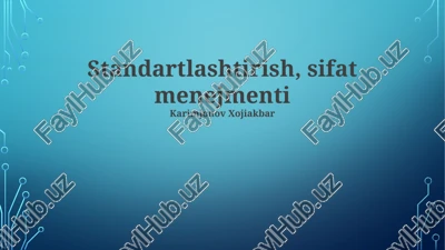standartlashtirish va sifat menejmentining integratsiyasi — PPTX