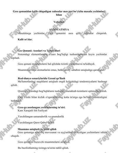 ges qonuni: asoslari va tamoyillari — DOCX