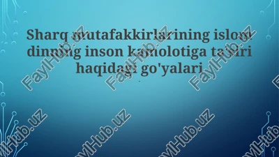 islom huquqi va inson huquqlariga ta'siri — PPTX