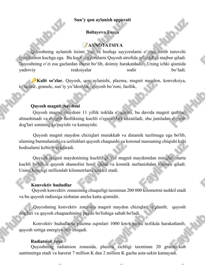 sun’y qon aylanish apparati — DOCX