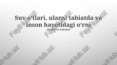 yovvoyi o'tlarning tabiatdagi roli — PPTX