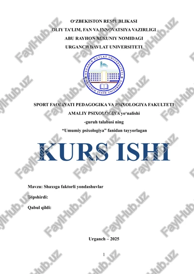 shaxsga faktorli yondashuvlar — DOCX