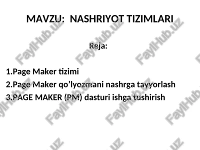 nashriyot tizimlari — PPT
