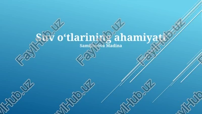 suv o‘tlarining ahamiyati — PPTX