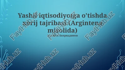 argentina'ning yashill o'tish safariga — PPTX
